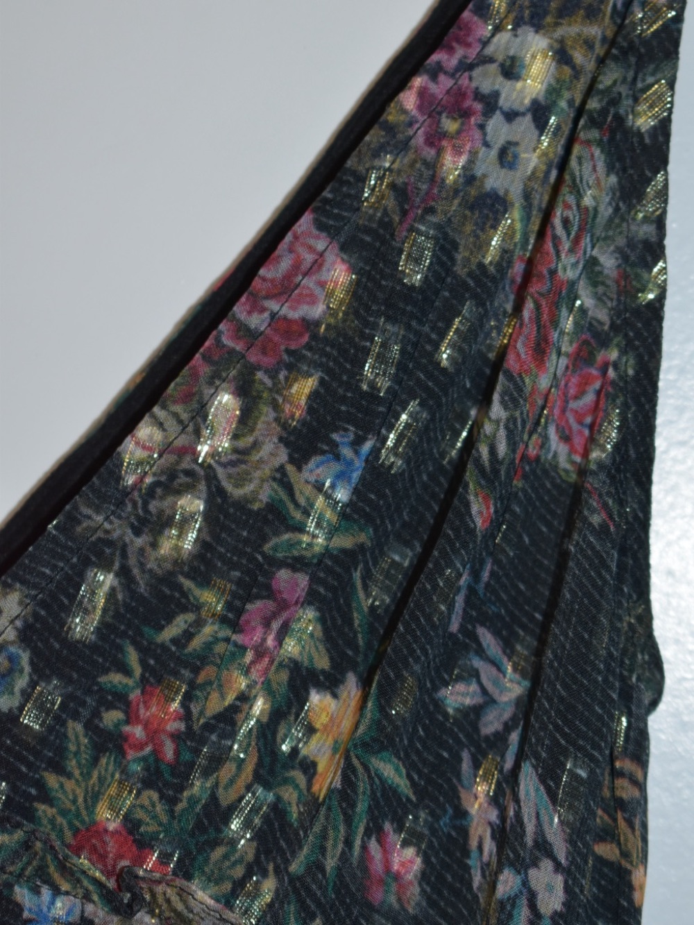 Floral, Flirty and Flowy Rococo Sand Jane Tier Mini Dress in Black size XS - Picture 4 of 7
